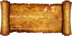Antal Krisztina névjegykártya