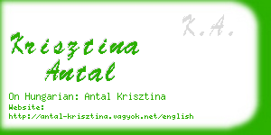 krisztina antal business card